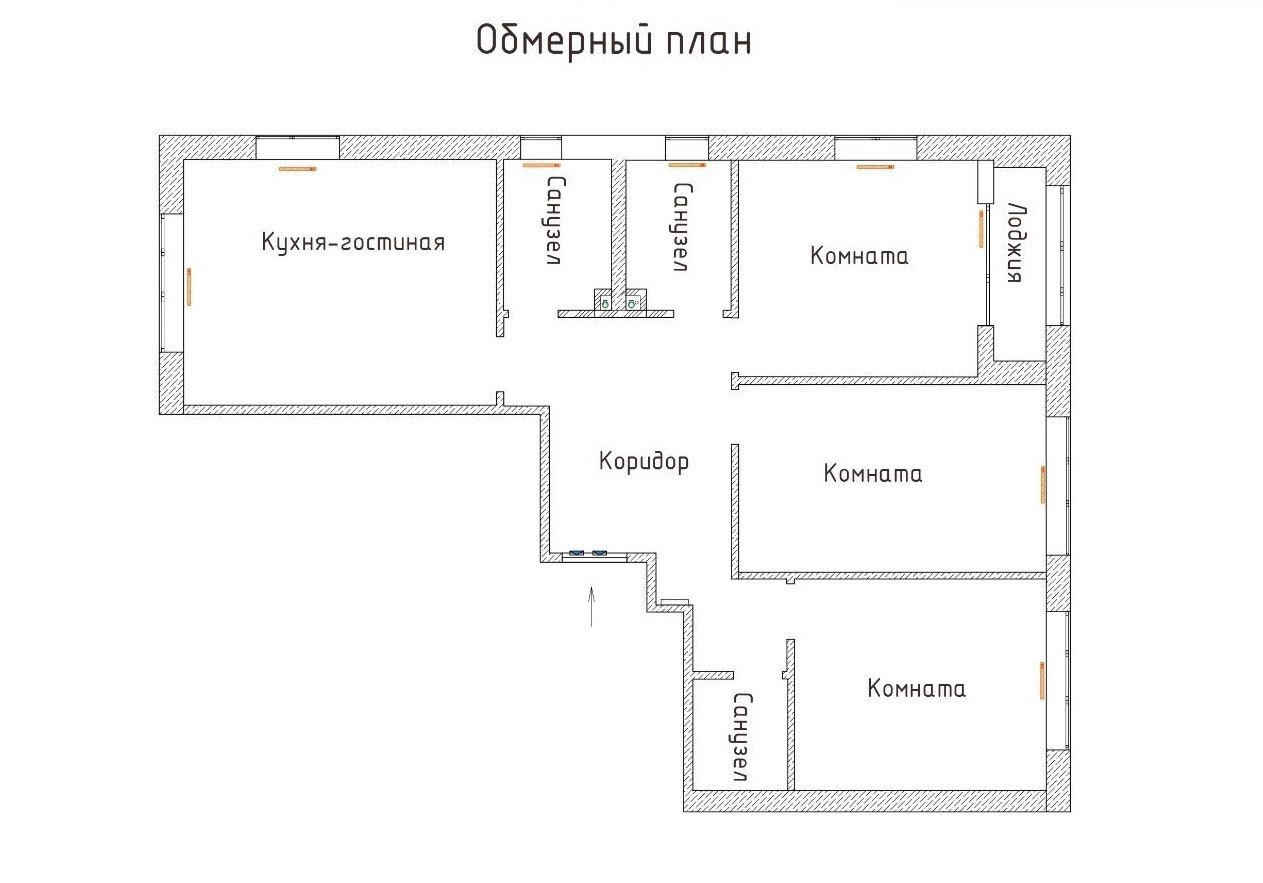 планировка трехкомнатной квартиры до перепланировки
